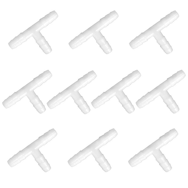 Joywayus Plastic Hose Barb 3/8" Barbed 3 Way T Shaped Pipe Fittings Tube Adapter Connector(Pack of 10) - Image 1